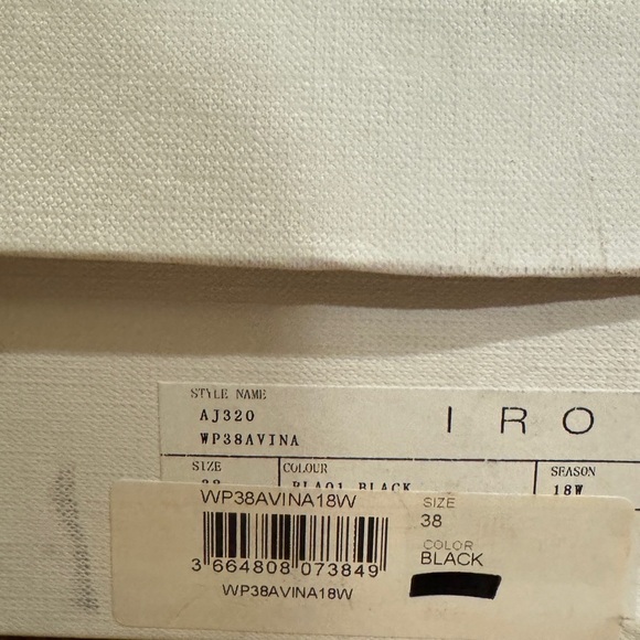 IRO Avina Black Lambskin Leather NWT Metallic Silver Lined Boots Size 38 - Picture 11 of 13